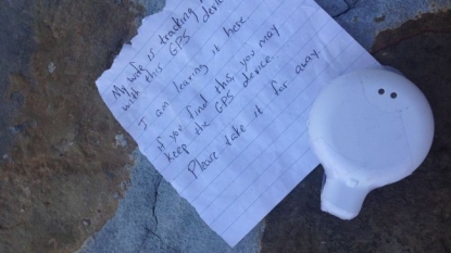 Man threw a GPS device with a note, saying “my wife is tracking me with this GPS device, please take it away”