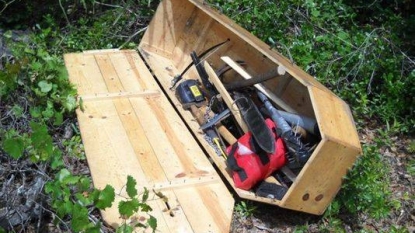 Coffin full of weapons found at a park in Florida