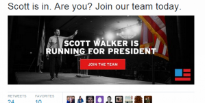 Twitter misfire puts Walker into 2016 presidential race prematurely