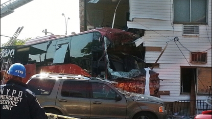 Casino bus crashes into building in NYC