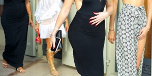 Kim Kardashian Dresses Her Baby Bump in White in St. Barts