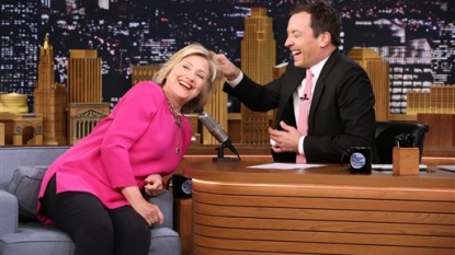 Hillary Clinton jabs at Trump during first late-night show appearance