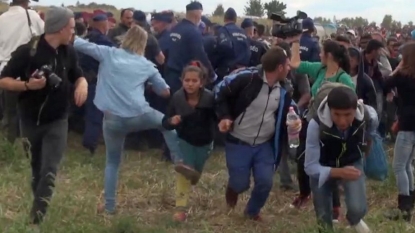 Hungarian Camerwoman Fired After Kicking Refugees as They Fled Police