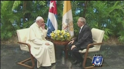 Pope Francis Pays Courtesy Visit to Cuba President Raul Castro
